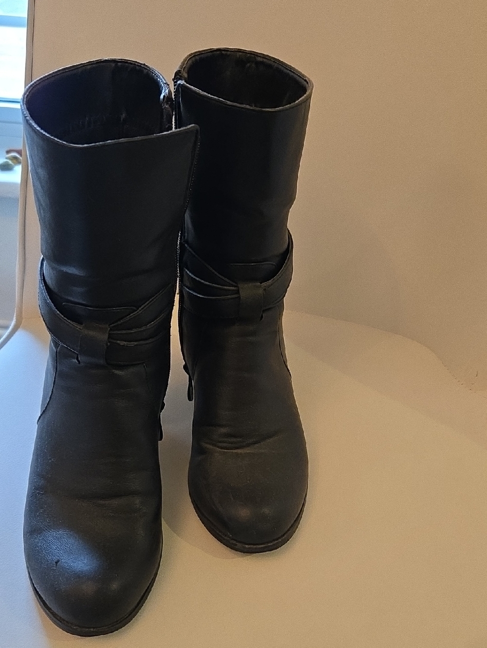 Classic Black Mid-Calf Women’s Leather Boots